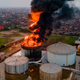 An oil fire in Lagos. Nigeria.